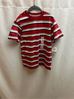 Greendog Boys Red Striped Short Sleeve T Shirt Size 7 NWT Cotton Casual Tee